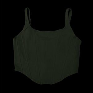 Olive Green Corset zip up Top